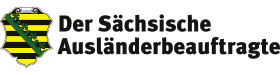 Logo des oder der sächsischen Ausländerbeauftragten. Bei Klick Weiterleitung auf die entsprechende Homepage.