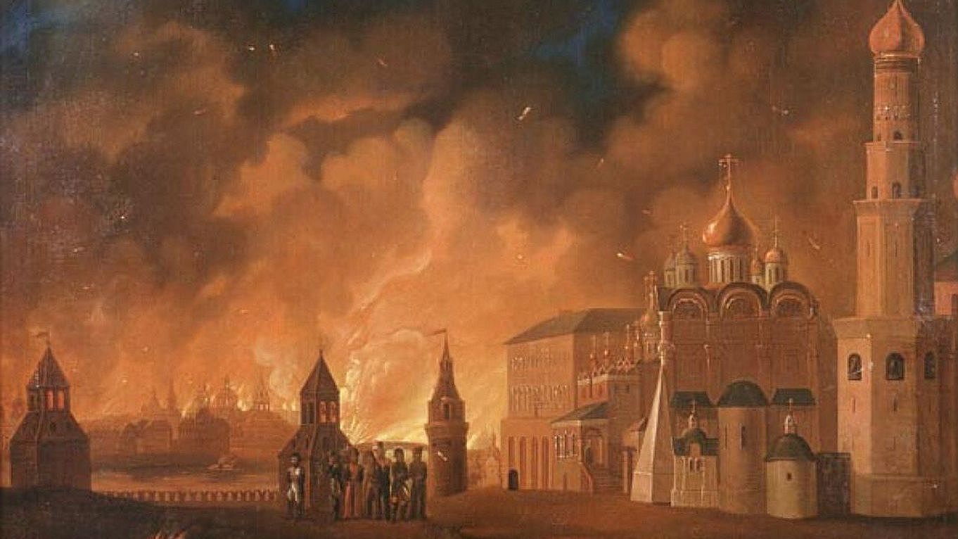 Brand von Moskau, Gemälde von A. Smirnow, gemeinfrei Verlinkung zu Befreiungskriege