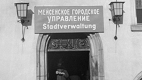 Meißen Juli 1945 Bild: Deutsche Fotothek Abraham Pisarek Verlinkung zu Besatzungszeit und Enteignungen (1945 bis 1952)