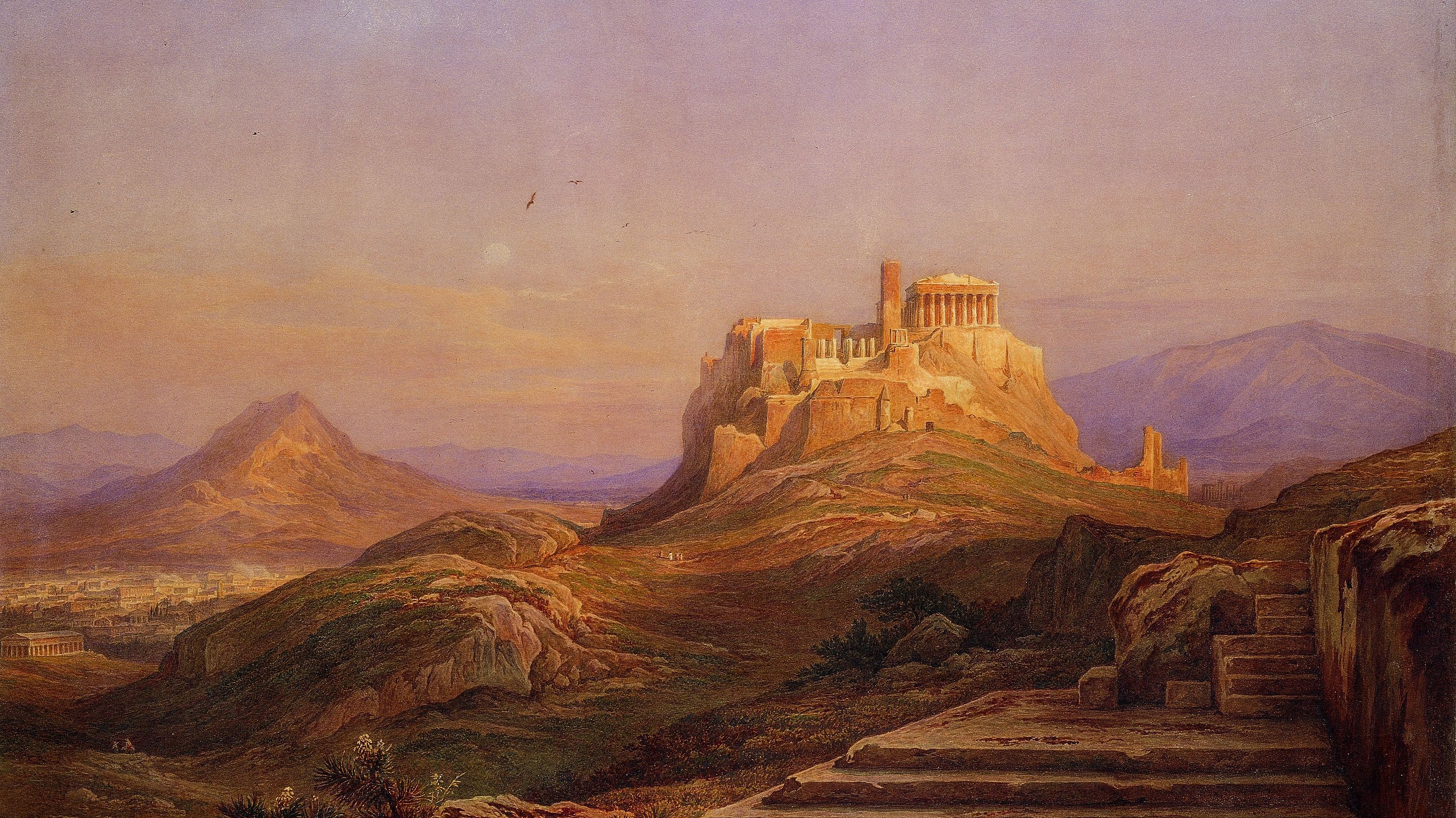 Rudolph Müller: "View Of The Acropolis From The Pnyx" Google Art Project Verlinkung zu Eine kurze Geschichte der Demokratie